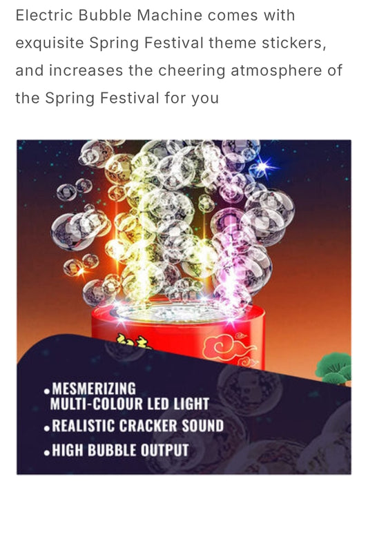 Rechargeable Bubble Machine for Kids – Automatic Bubble Maker with Music & LED Lights, Gift for Birthdays & Parties